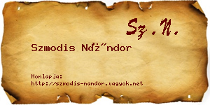 Szmodis Nándor névjegykártya
